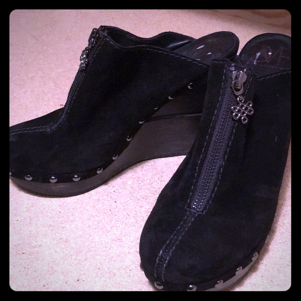 Diane vonFurstenberg suede leather platform wedges